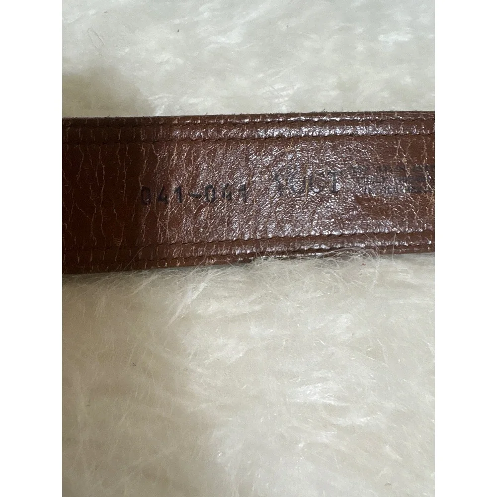 Vogt Belt Mens 32 Basketweave Brown Leather Handmade Western Silver Buckle